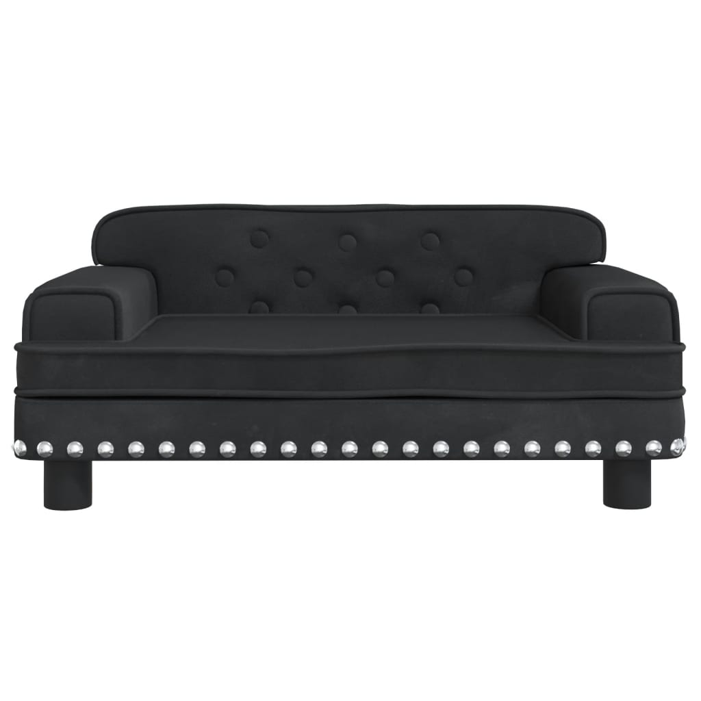 Hundebett Schwarz 70x45x30 cm Samt Stilecasa