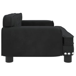 Hundebett Schwarz 70x45x30 cm Samt Stilecasa