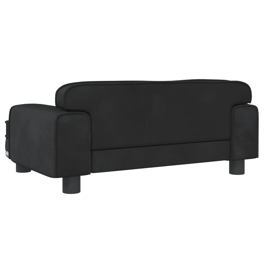 Hundebett Schwarz 70x45x30 cm Samt Stilecasa