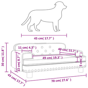 Hundebett Schwarz 70x45x30 cm Samt Stilecasa