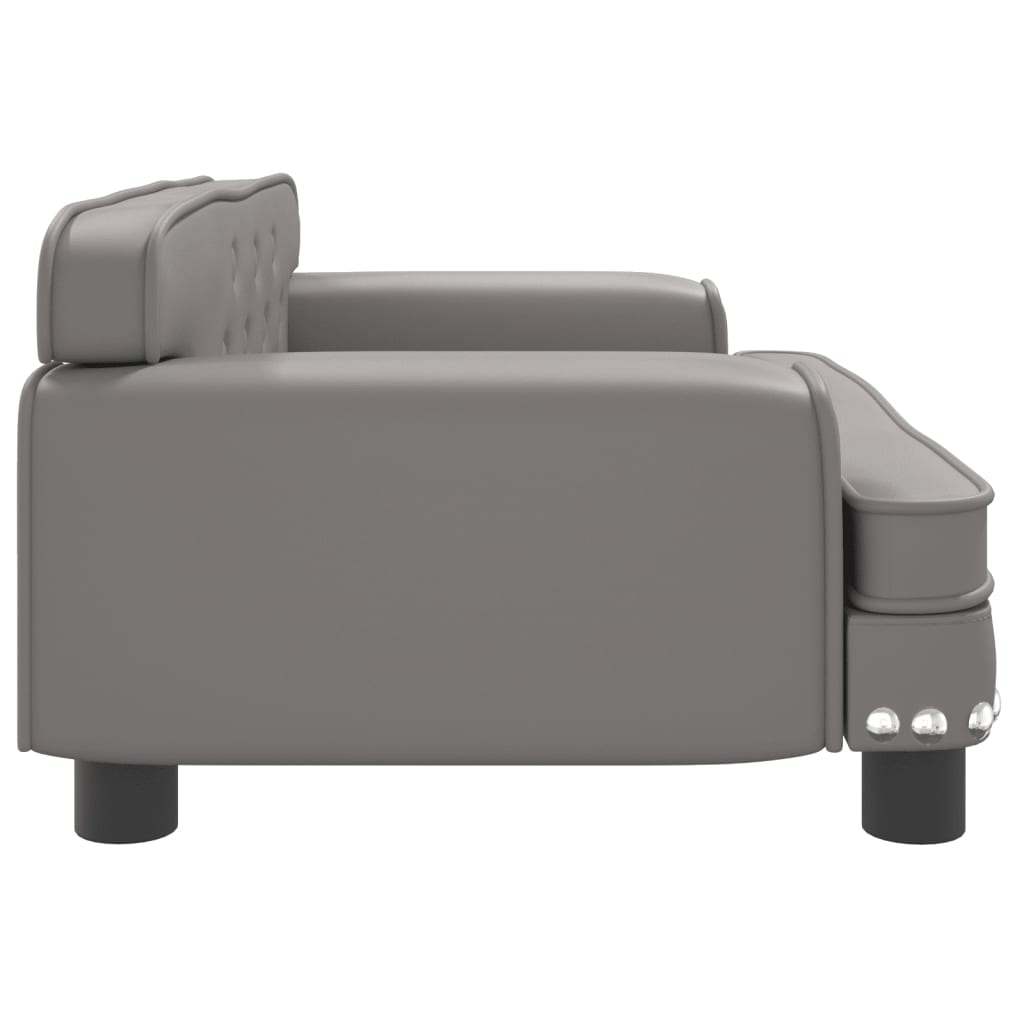 Hundebett Grau 70x45x30 cm Kunstleder Stilecasa