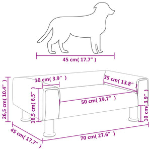 Hundebett Schwarz 70x45x26,5 cm Samt Stilecasa