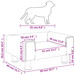 vidaXL Hundebett Rosa 50x40x26,5 cm Samt