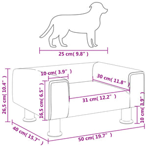 Hundebett Schwarz 50x40x26,5 cm Samt