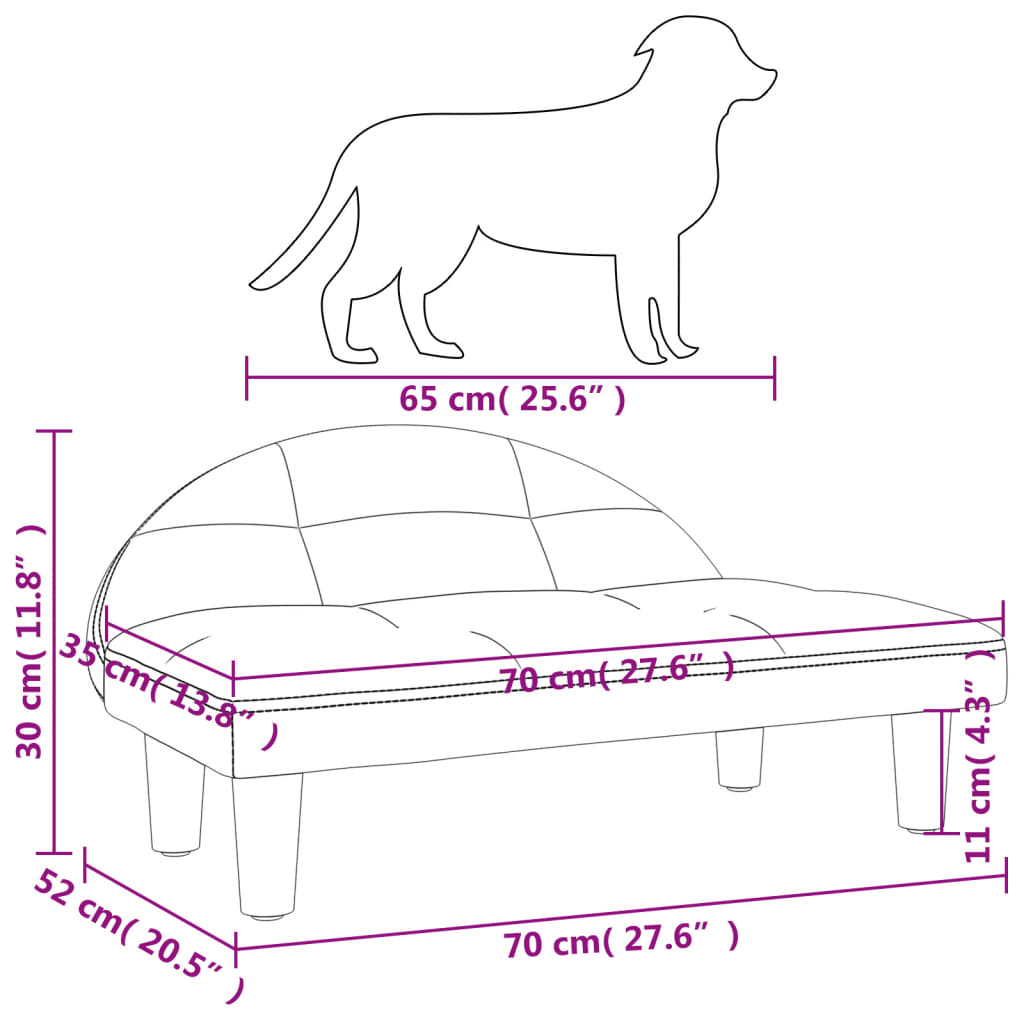 vidaXL Hundebett Braun 70x52x30 cm Stoff