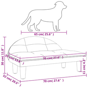 Hundebett Taupe 70x52x30 cm Stoff VIDAXL