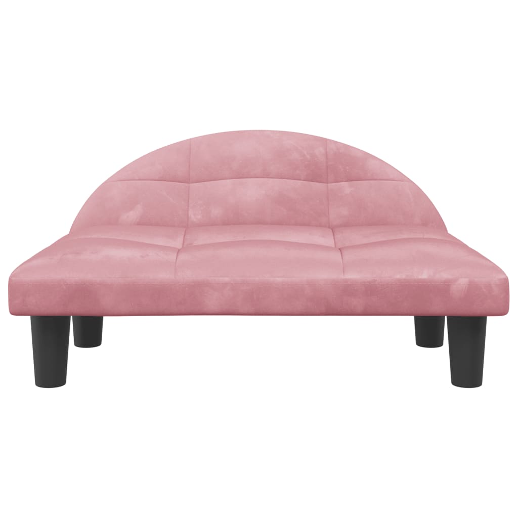 vidaXL Hundebett Rosa 70x52x30 cm Samt