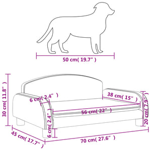 Hundebett Braun 70x45x30 cm Stoff