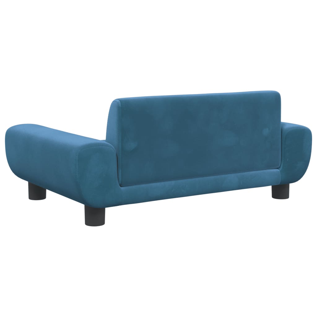 Hundebett Blau 70x45x33 cm Samt