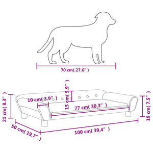 Hundebett Blau 100x50x21 cm Samt