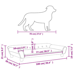 Hundebett Dunkelgrau 100x50x21 cm Samt Stilecasa