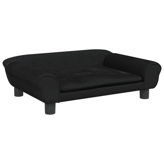 Hundebett Schwarz 70x48x22 cm Samt