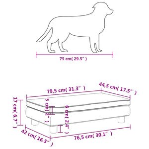 Hundebett mit Verlängerung Creme 100x50x30 cm Samt