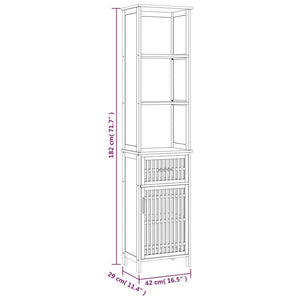 Badschrank 42x29x182 cm Massivholz Nussbaum Stilecasa