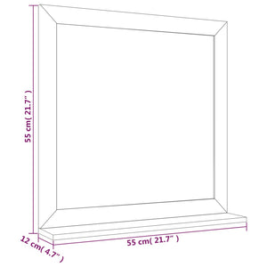 vidaXL Wandspiegel 55x55 cm Massivholz Nussbaum