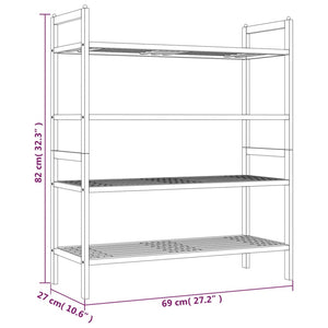 vidaXL Schuhregale 2 Stk. 69x27x41 cm Massivholz Nussbaum