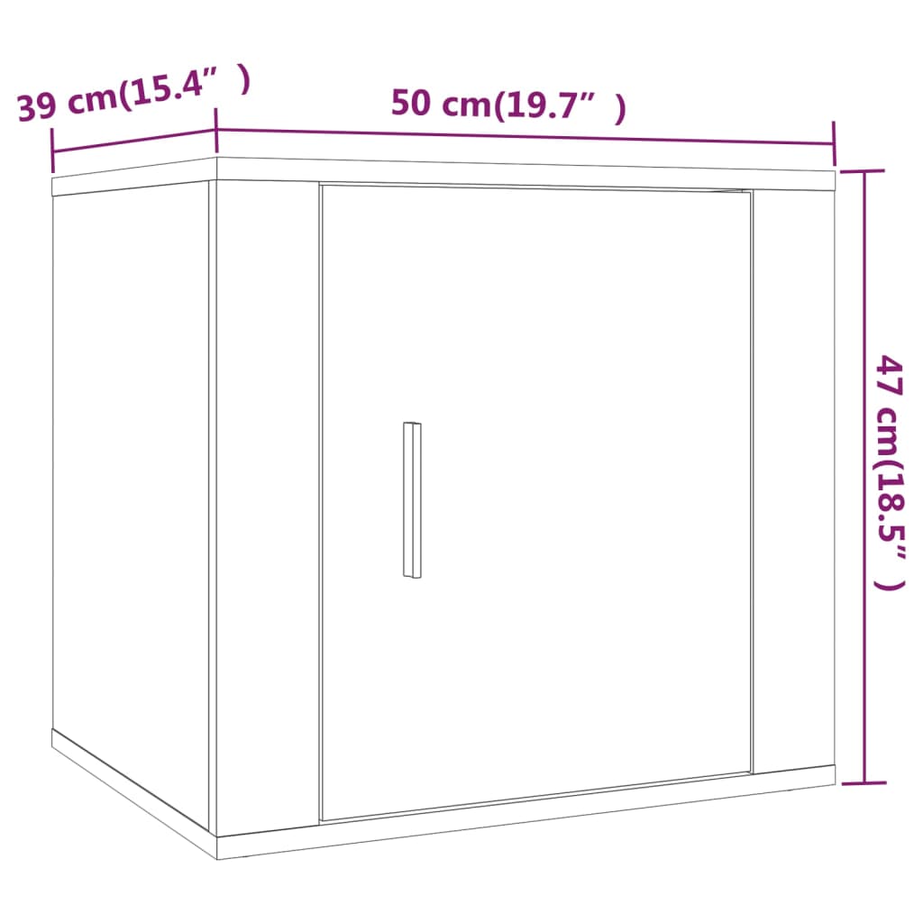 vidaXL Nachttische 2 Stk. Sonoma-Eiche 50x39x47 cm