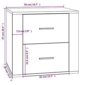 vidaXL Nachttisch Braun Eichen-Optik 50x39x47 cm