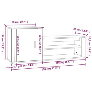 Schuhschrank Weiß 130x35x54 cm Holzwerkstoff Stilecasa