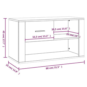 Schuhschrank Braun Eichen-Optik 80x35x45 cm Holzwerkstoff