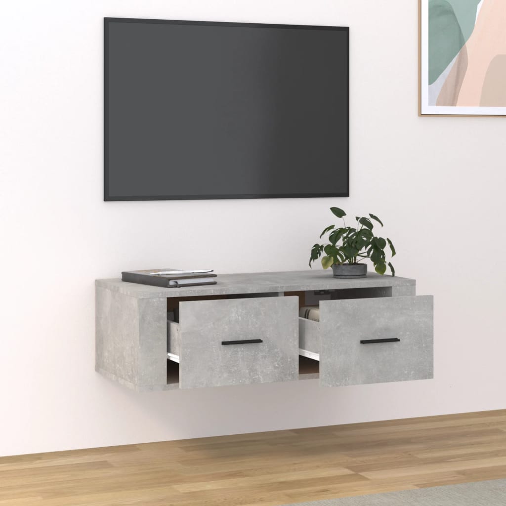 vidaXL TV-Wandschrank Betongrau 80x36x25 cm Holzwerkstoff