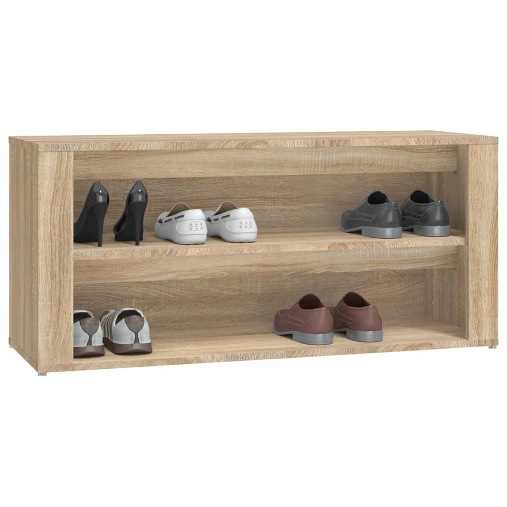 Schuhregal Sonoma-Eiche 100x35x45 cm Holzwerkstoff Stilecasa