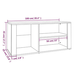 vidaXL Schuhregal Grau Sonoma 100x35x45 cm Holzwerkstoff