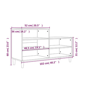 vidaXL Schuhregal Weiß 102x36x60 cm Holzwerkstoff