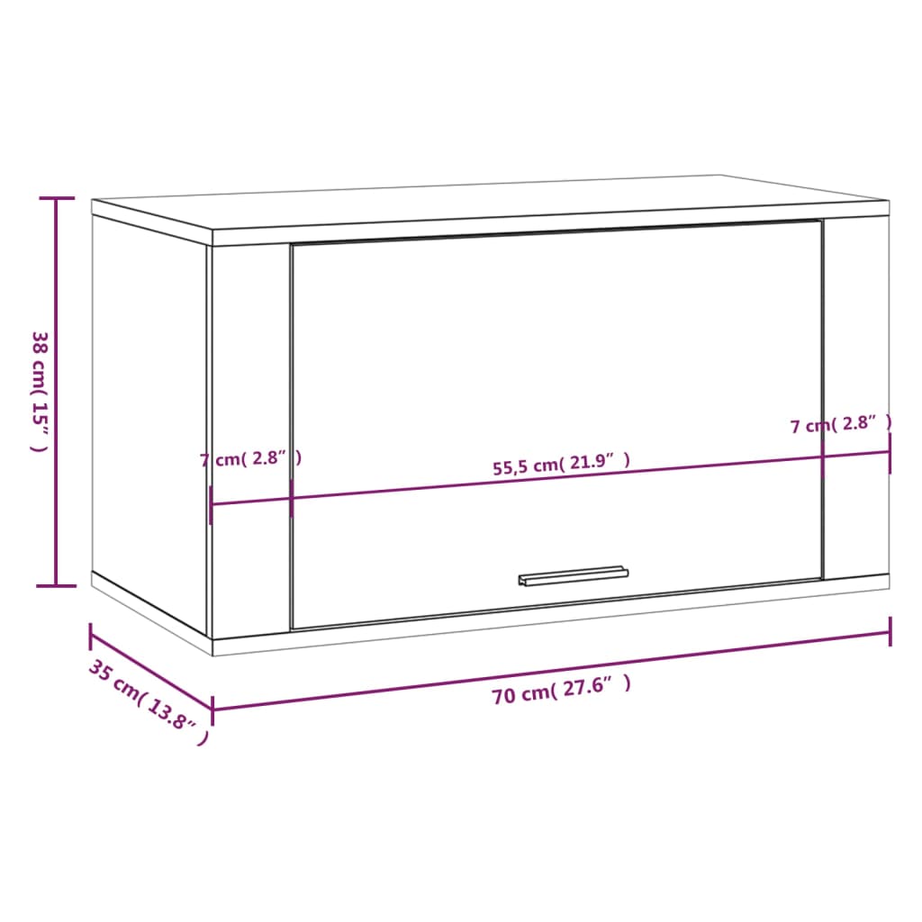 Wand-Schuhschrank Weiß 70x35x38 cm Holzwerkstoff Stilecasa