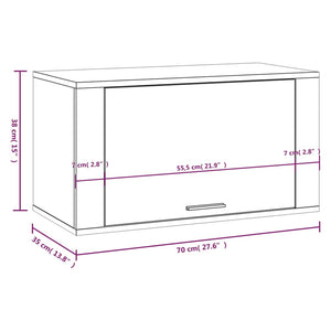 Wand-Schuhschrank Braun Eichen-Optik 70x35x38 cm Massivholz Stilecasa