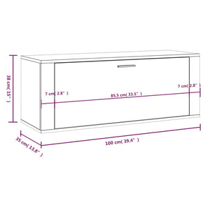 Wand-Schuhschrank Räuchereiche 100x35x38 cm Holzwerkstoff