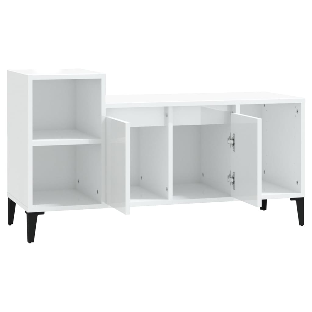 TV-Schrank Hochglanz-Weiß 100x35x55 cm Holzwerkstoff Stilecasa