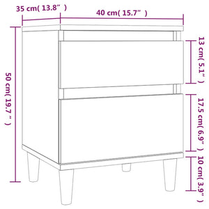 vidaXL Nachttische 2 Stk. Betongrau 40x35x50 cm