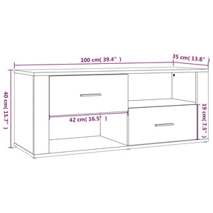 vidaXL TV-Schrank Grau Sonoma 100x35x40 cm Holzwerkstoff