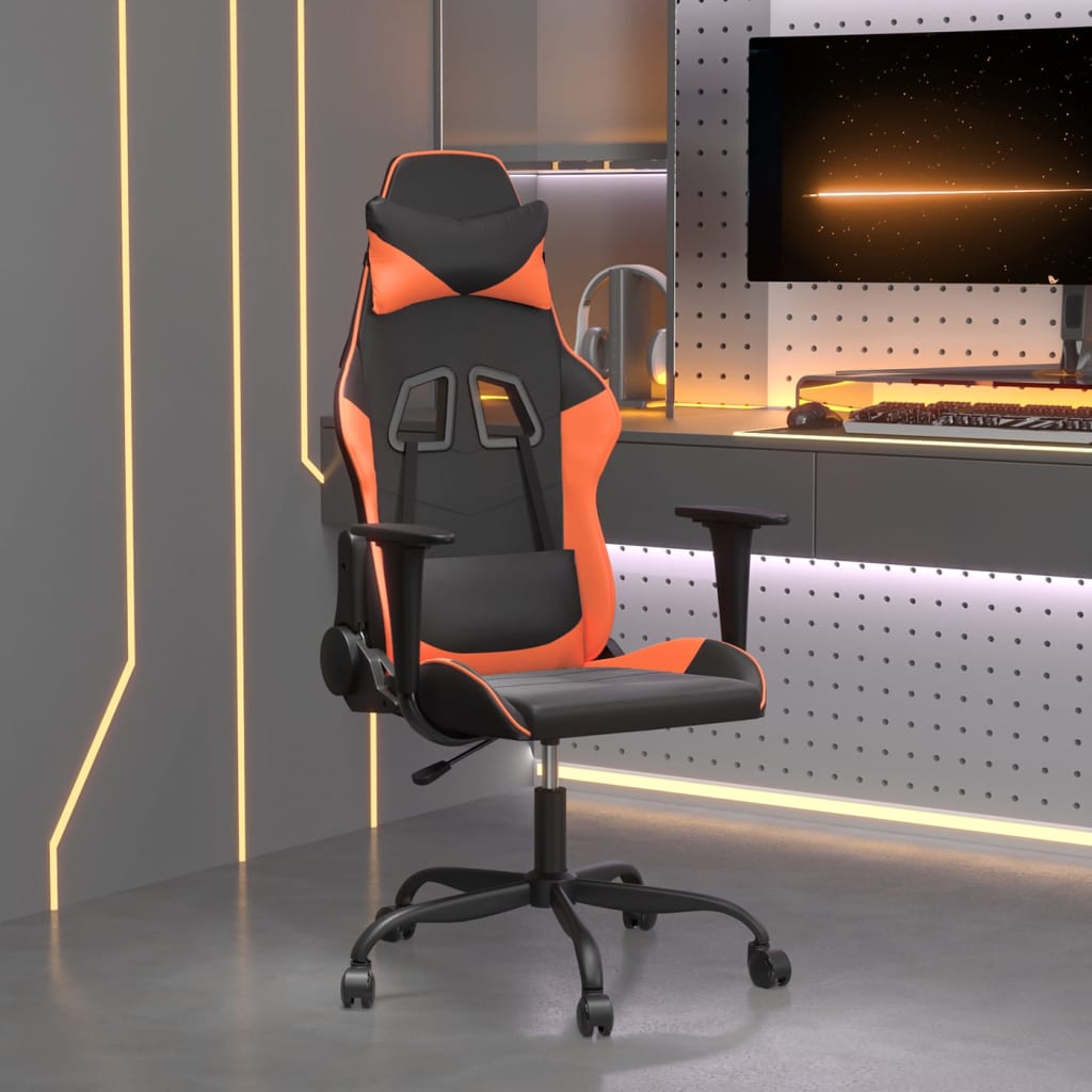 vidaXL Gaming-Stuhl Schwarz und Orange Kunstleder