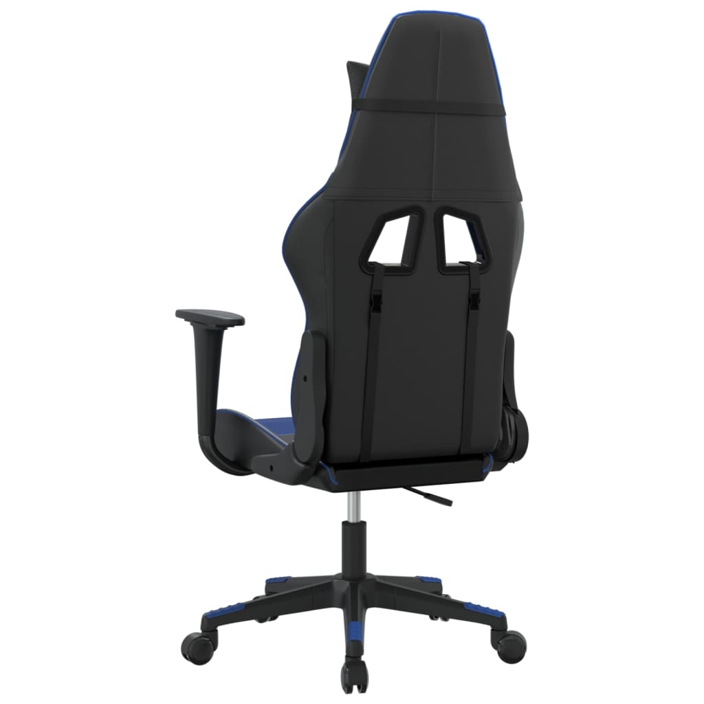 vidaXL Gaming-Stuhl Schwarz und Blau Kunstleder