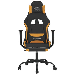 vidaXL Gaming-Stuhl mit Fußstütze Schwarz und Orange Stoff