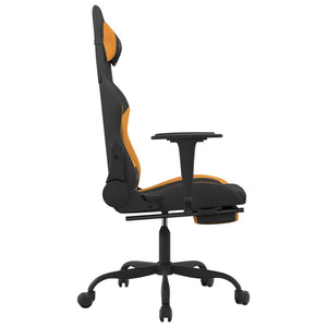 vidaXL Gaming-Stuhl mit Fußstütze Schwarz und Orange Stoff