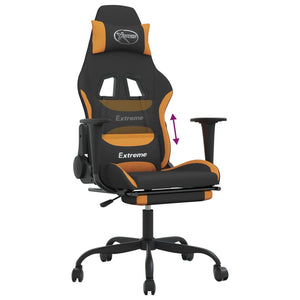 vidaXL Gaming-Stuhl mit Fußstütze Schwarz und Orange Stoff