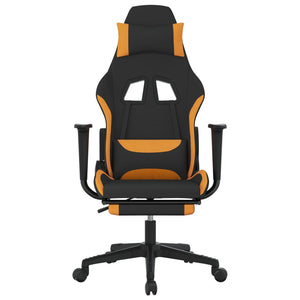 vidaXL Gaming-Stuhl mit Fußstütze Schwarz und Orange Stoff