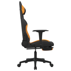 vidaXL Gaming-Stuhl mit Fußstütze Schwarz und Orange Stoff