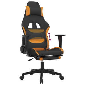 vidaXL Gaming-Stuhl mit Fußstütze Schwarz und Orange Stoff