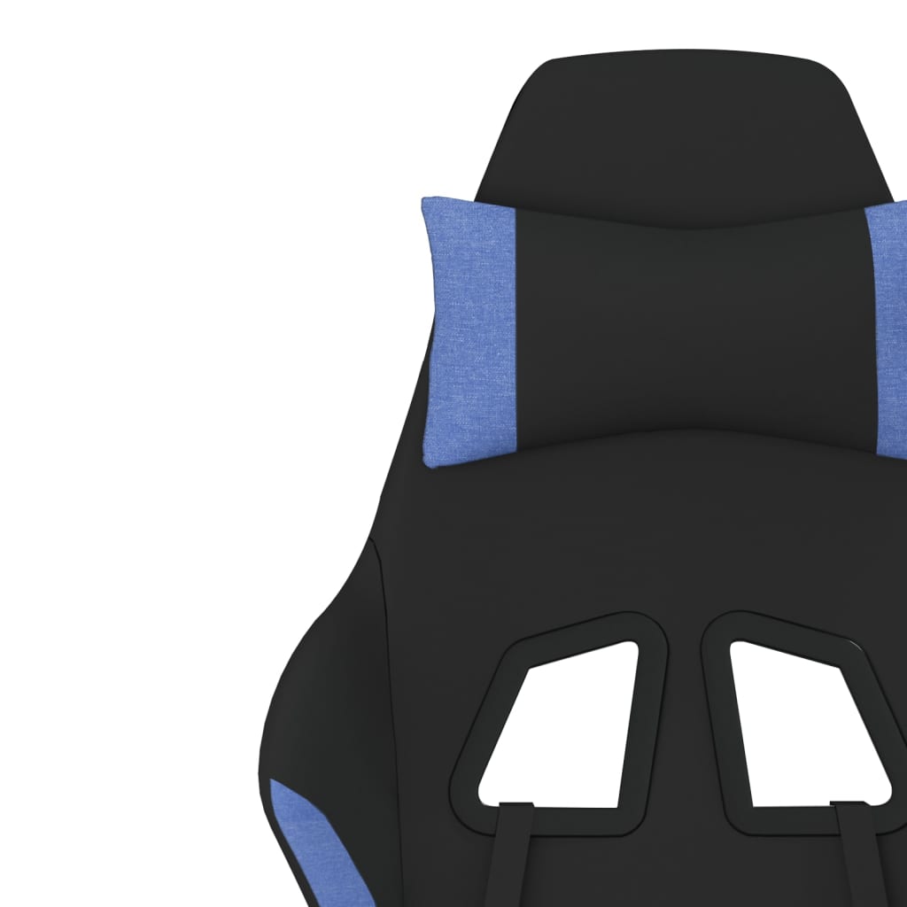 vidaXL Gaming-Stuhl mit Fußstütze Schwarz und Blau Stoff