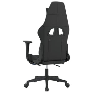 vidaXL Gaming-Stuhl mit Fußstütze Schwarz und Blau Stoff