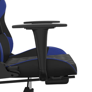 vidaXL Gaming-Stuhl mit Fußstütze Schwarz und Blau Kunstleder