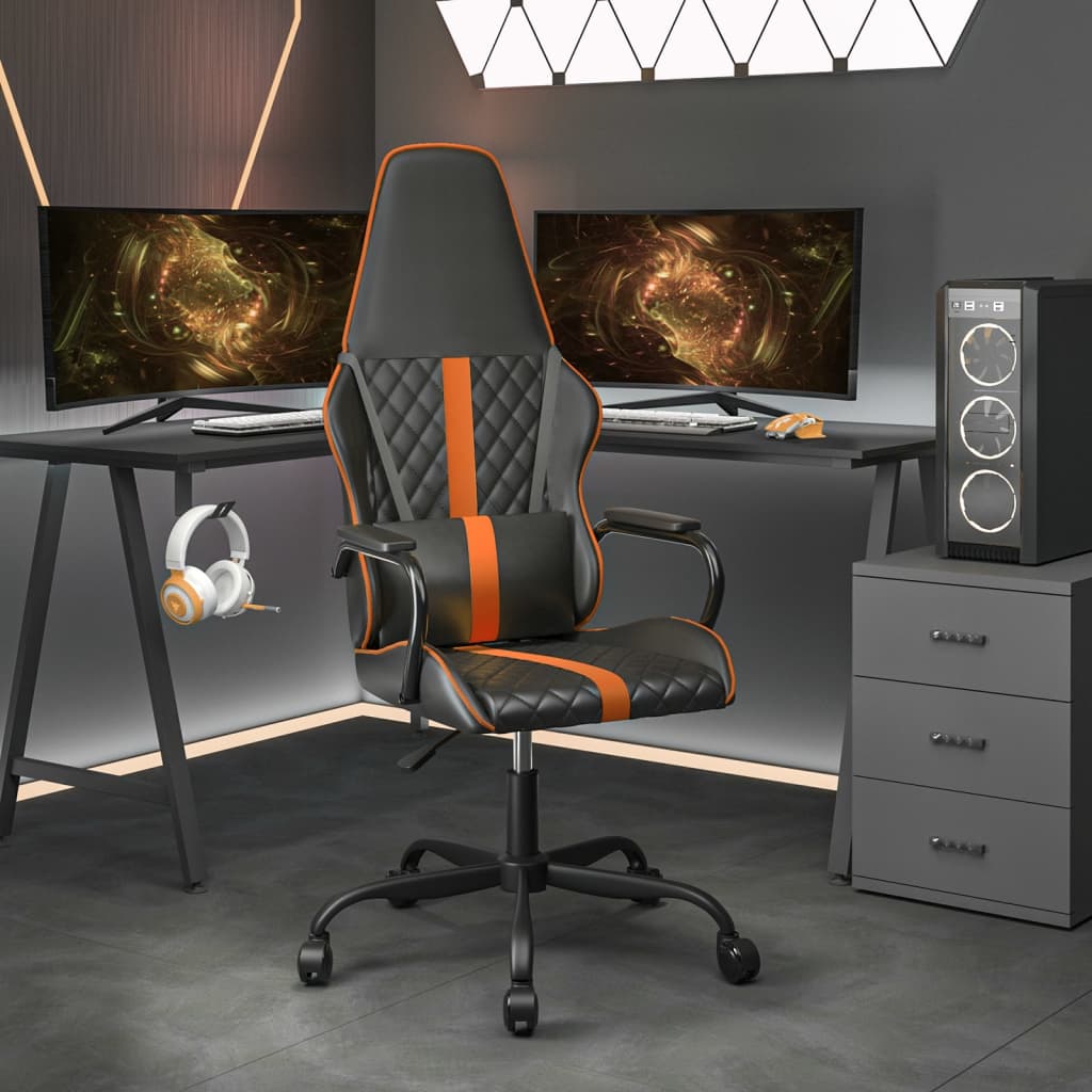 vidaXL Gaming-Stuhl Schwarz und Orange Kunstleder