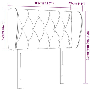 Kopfteil mit Ohren Rosa 83x23x78/88 cm Samt