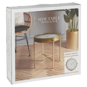 Home&Styling Beistelltisch mit Uhr Golden