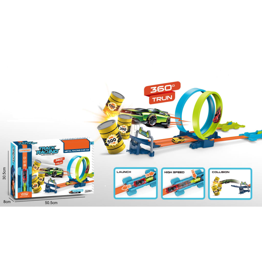 Tender Toys 24-tlg. Rennstrecken-Spielset Grau und Blau