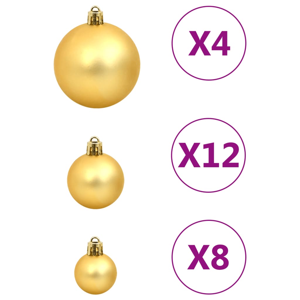 vidaXL 112-tlg. Weihnachtskugel-Set Rot Grün Golden Polystyrol